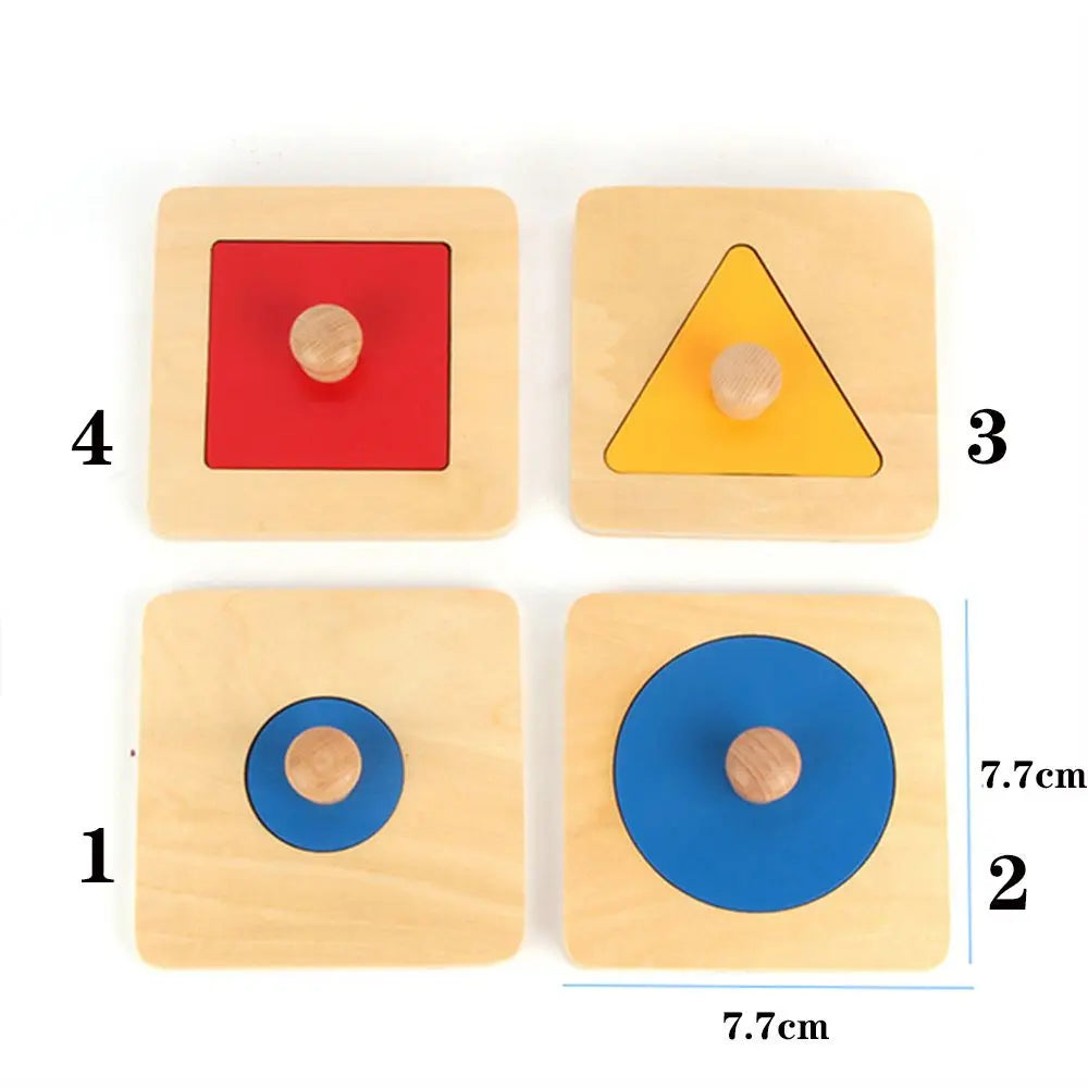 Wooden Sensory Tactile Multiple Color Pegboard Geometric Shape Matching Toy Puzzle Board Knob Panel