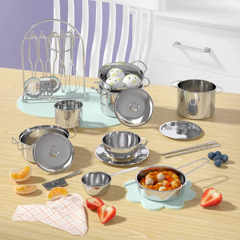 Children's Mini Kitchen Complete Cooking Girl Small Kitchen Set Children's Puzzle Play House Toys Real Cooking Food Set For Kids