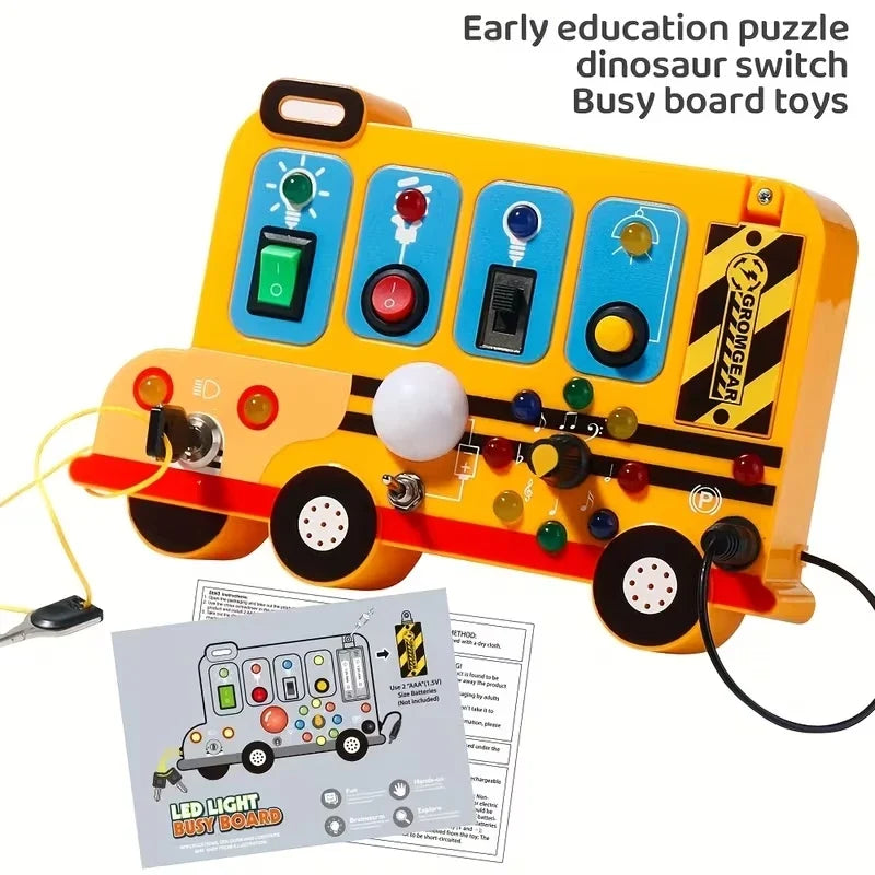 Montessori Busy Board for Toddlers – Sensory Activity Board for Fine Motor Skills