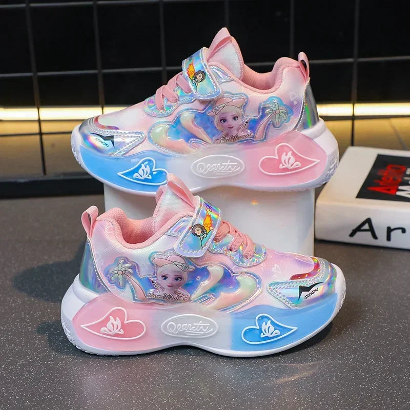 Girls' shoes 2023 autumn and winter new versatile waterproof leather cotton shoes for baby girls and princess shoes for middle