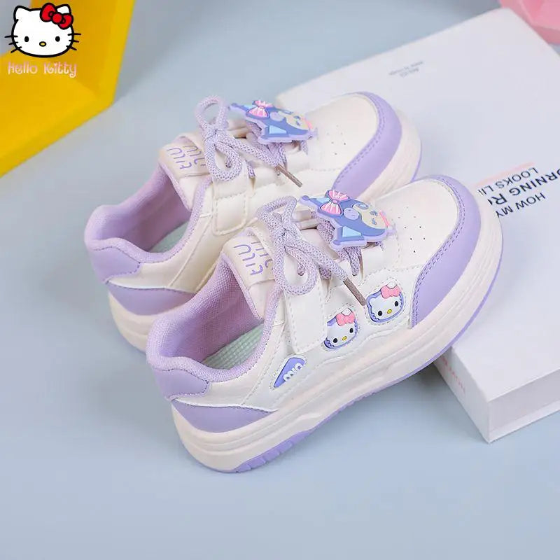 Hello Kitty Sneakers for Girls Anime Cartoon Spring and Autumn New Kawaii Kids Kuromi Soft Sole Shoes Sanrio Forrest Gump Shoes