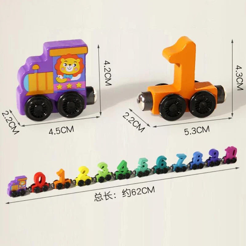 Wooden Magnetic Number Train Set – Montessori Learning Toy for Toddlers