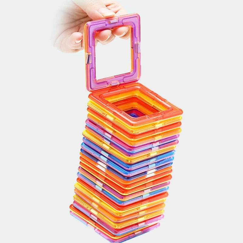 Magnet Building Tiles Magnetic Blocks Construction Set DIY Montessori Educational Toy Gifts for Preschool Boys Girls Toddlers