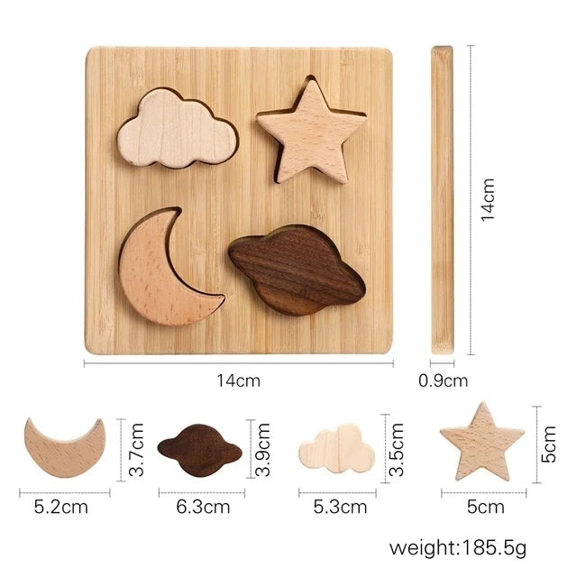 Baby Toys 3d Wooden Puzzle Forest Animals Jigsaw Puzzle Board Early Educational Montessori Wooden Toys for Children Gifts