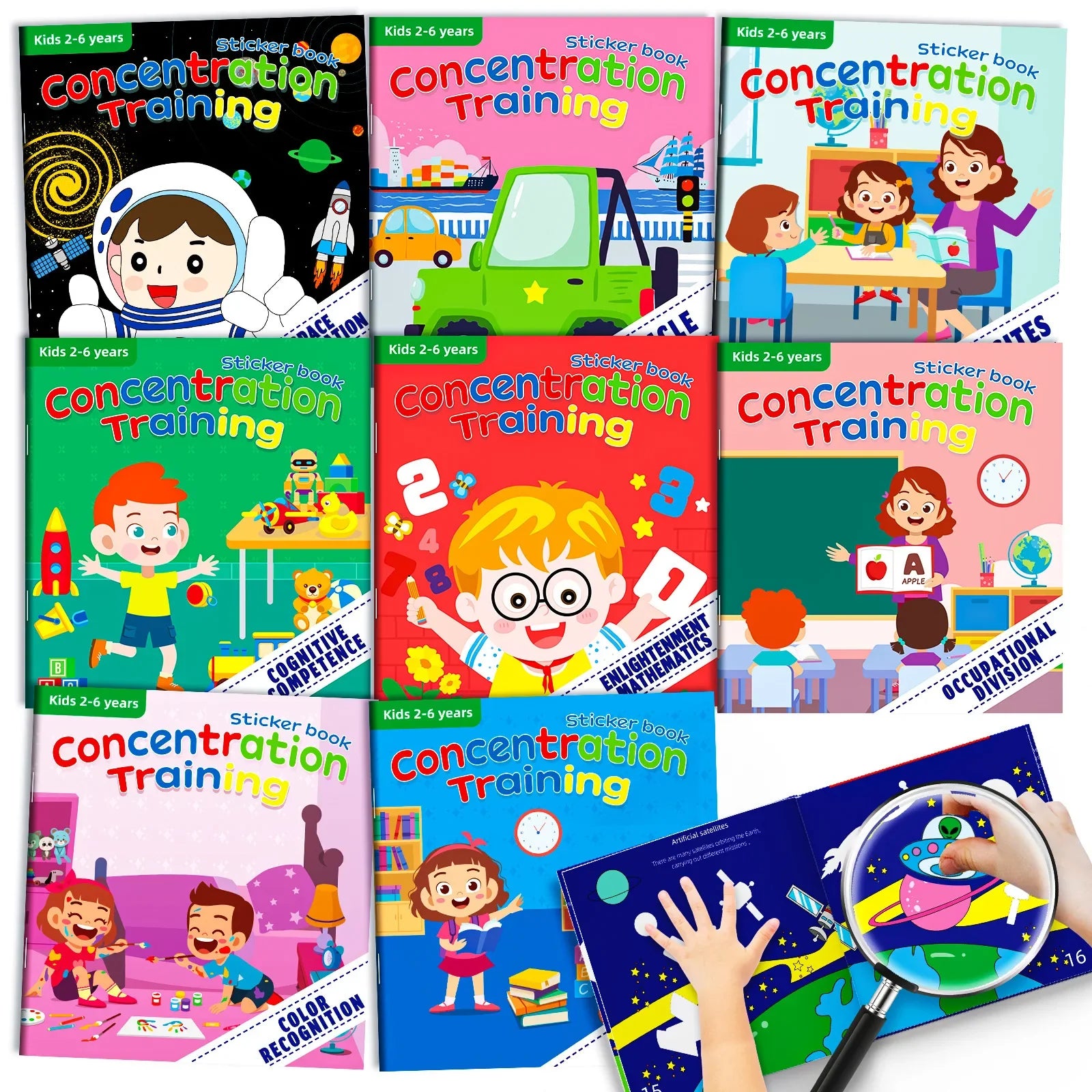 Children's Reusable Stickers Books Cartoon Stationery Stickers for Kids Early Education Cartoon Cute Stickers for Children Gift