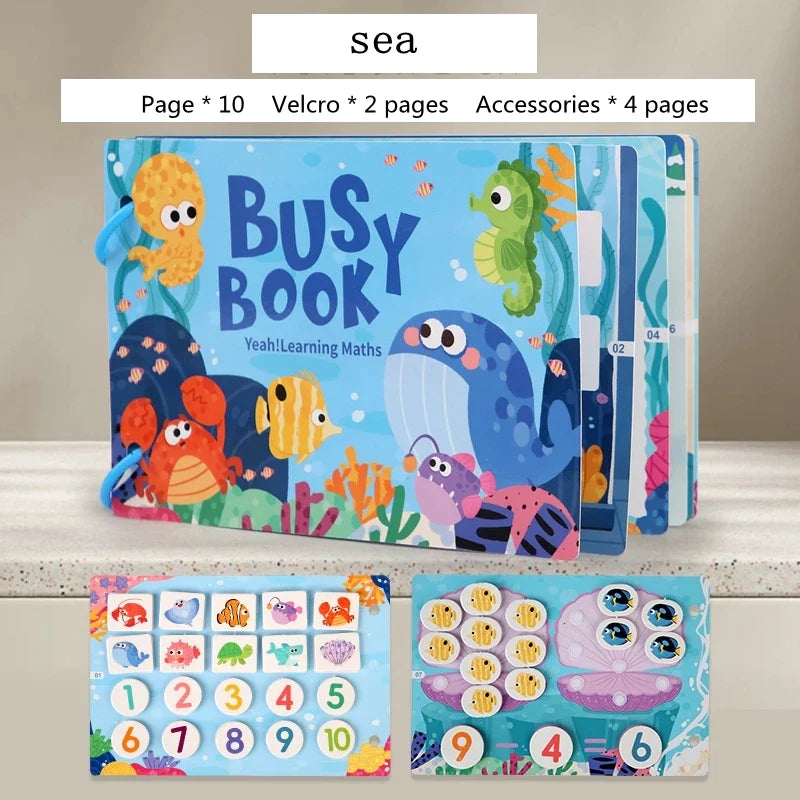 Montessori Baby Busy book My First Quiet Book Paste Early Learning Education Toy Children Toy Matching Game for Babies 2 3 Years