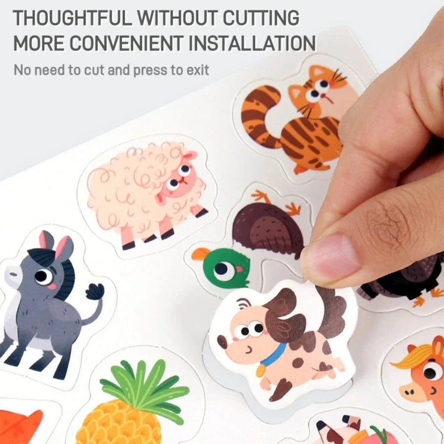 Early Education Puzzle Enlightenment Busy Book, Multiple Themes of Cognitive Tear-Off Toy Book, Early Development of Concentration and Hand-Eye Coordination
