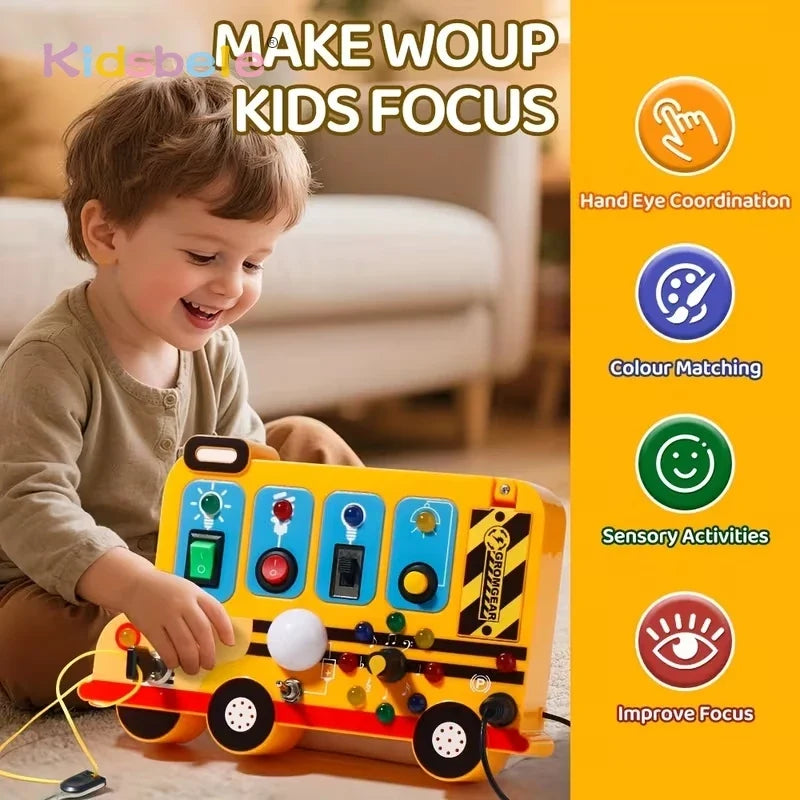 Montessori Busy Board for Toddlers – Sensory Activity Board for Fine Motor Skills