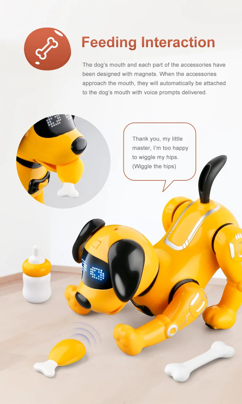 R19 Remote Control Robot Dog Toy Electronic Pets Programmable Robot Feeding interaction RC Robotic Stunt Puppy Children Toy