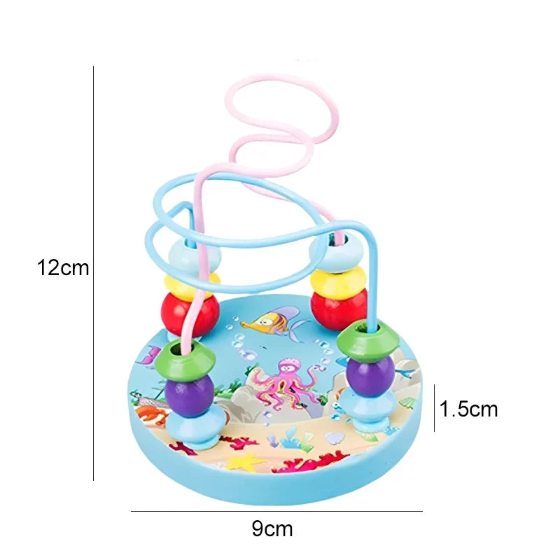 Children Wooden Toys Shape Matching Kids Montessori Early Education Toy Clock Rainbow Tower Caterpillar Around Beads Gifts TMZ