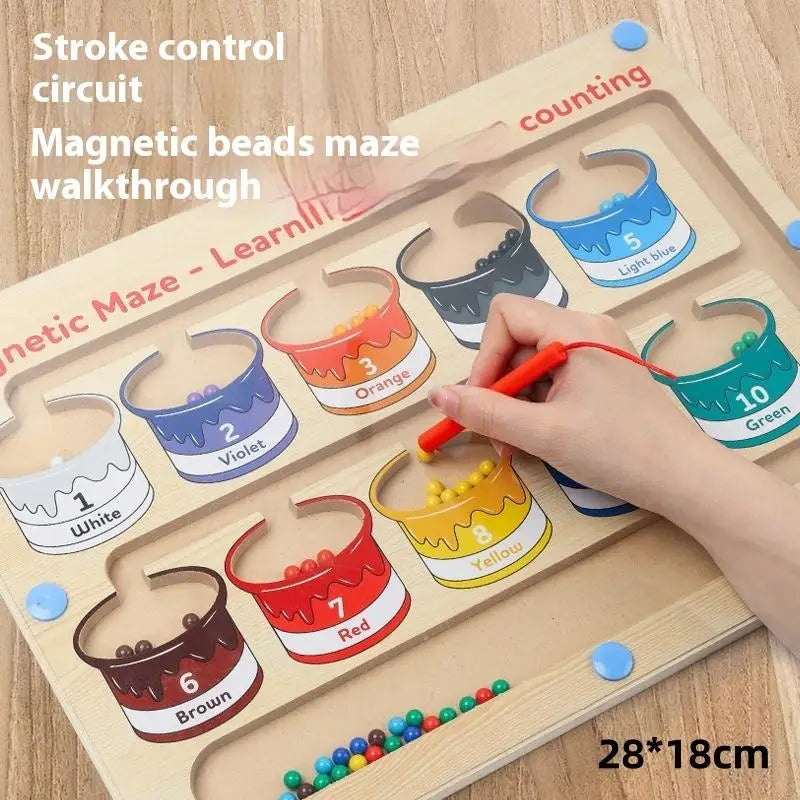 1 Set Color Matching Montessori Toy Plastic Magnetic Color And Number Maze Learning Education Toys Gifts For Children