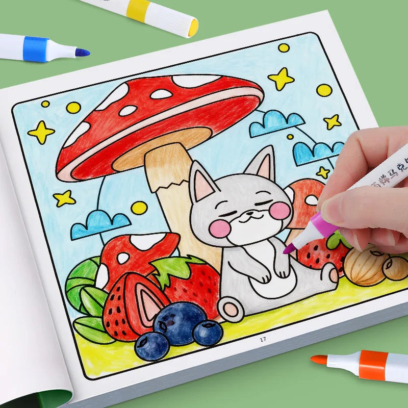24 Page Fun Coloring Book, Warm Moments for Girls, Creative Entertainment, Fantasy Illustrations, Hand Drawn Art Drawing Book