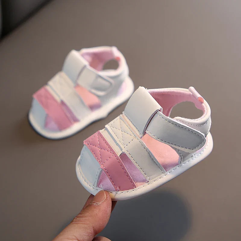 VALEN SINA Summer New Kids Newborn Baby Boys Fashion Summer Soft Crib Shoes First Walker Anti Slip Baotou Sandals Shoe