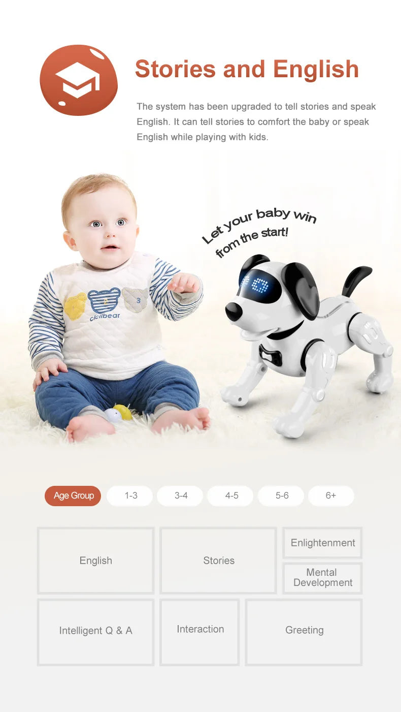 R19 Remote Control Robot Dog Toy Electronic Pets Programmable Robot Feeding interaction RC Robotic Stunt Puppy Children Toy