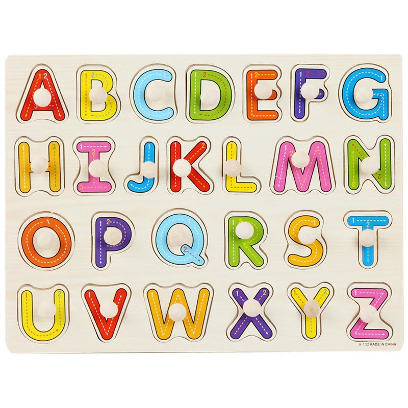 Baby Toys Montessori Wooden Puzzles Children Toys Hand Grab Board Animals Cognition Educational Learning Toys For Kids 1-3 Years