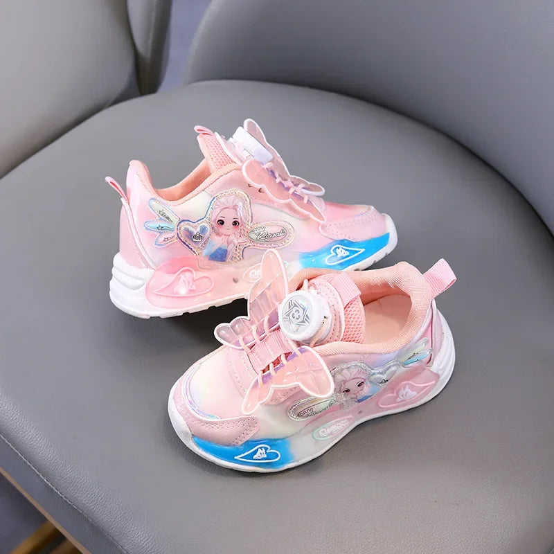 New Disney kids frozen princess cute Casual shoes non-slip soft bottom sports shoes for girl gift eu size 21-30
