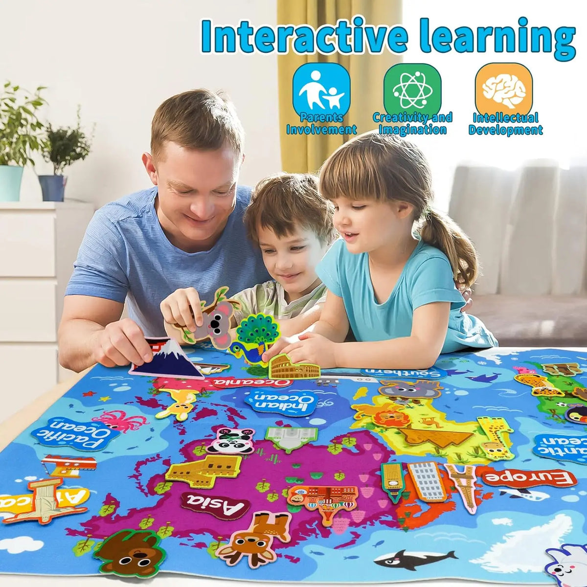 Zoom Animal Felt Story Board Montessori Early Learning Toy Themed Storytelling Flannel Toys Interactive Game Wall Hanging Gifts