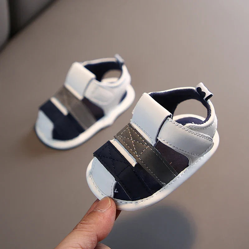 VALEN SINA Summer New Kids Newborn Baby Boys Fashion Summer Soft Crib Shoes First Walker Anti Slip Baotou Sandals Shoe
