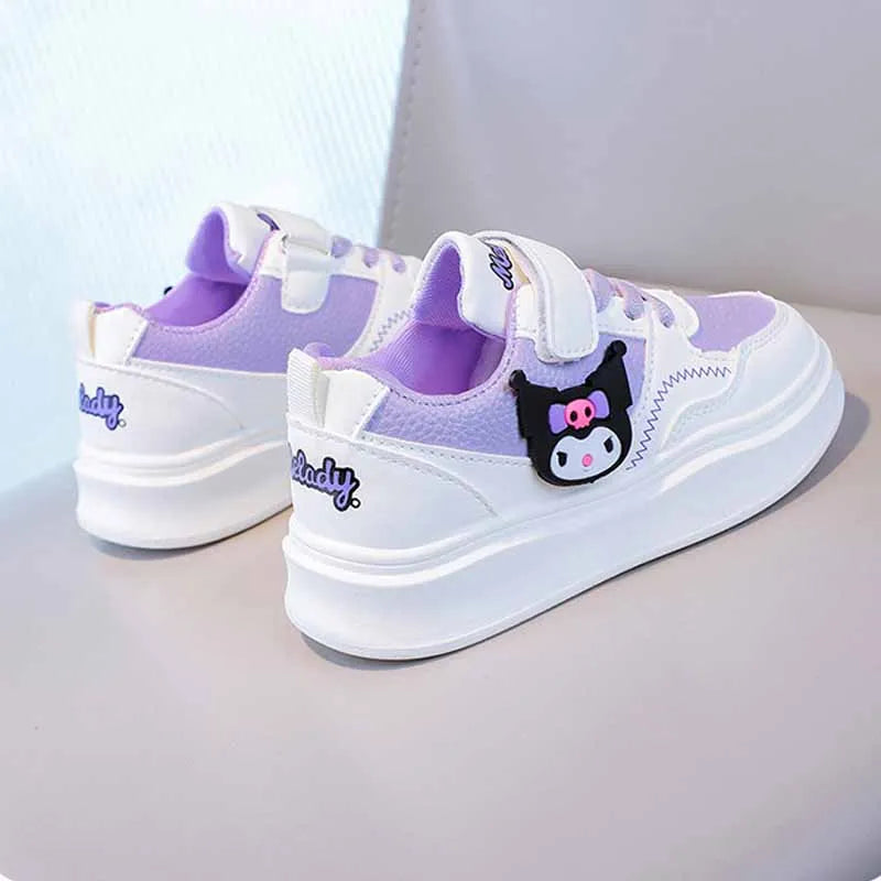 Sanrio Children Cartoon Kawaii Kuromi Melody Casual Board Shoes Spring Autumn Casual Sneakers Anti Slip Soft Sole Sports Shoes