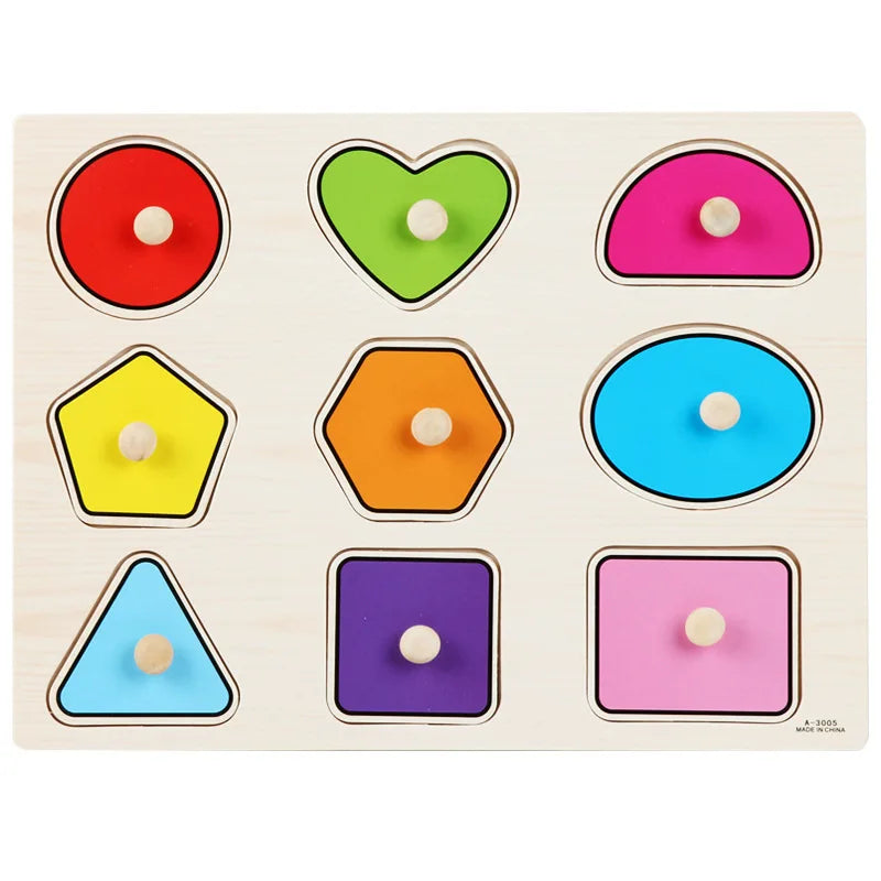 Baby Toys Montessori Wooden Puzzles Children Toys Hand Grab Board Animals Cognition Educational Learning Toys For Kids 1-3 Years