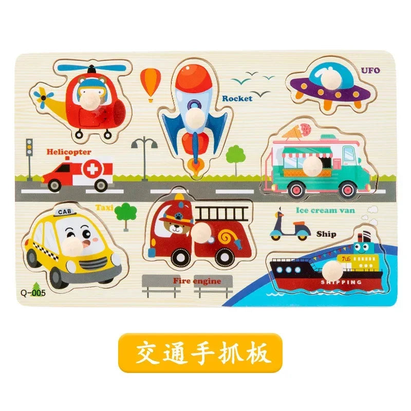 Wooden Puzzles for Toddlers Montessori Baby Learning Alphabet Number Shape Puzzle Toys Kids Educational Matching Board Wood Game