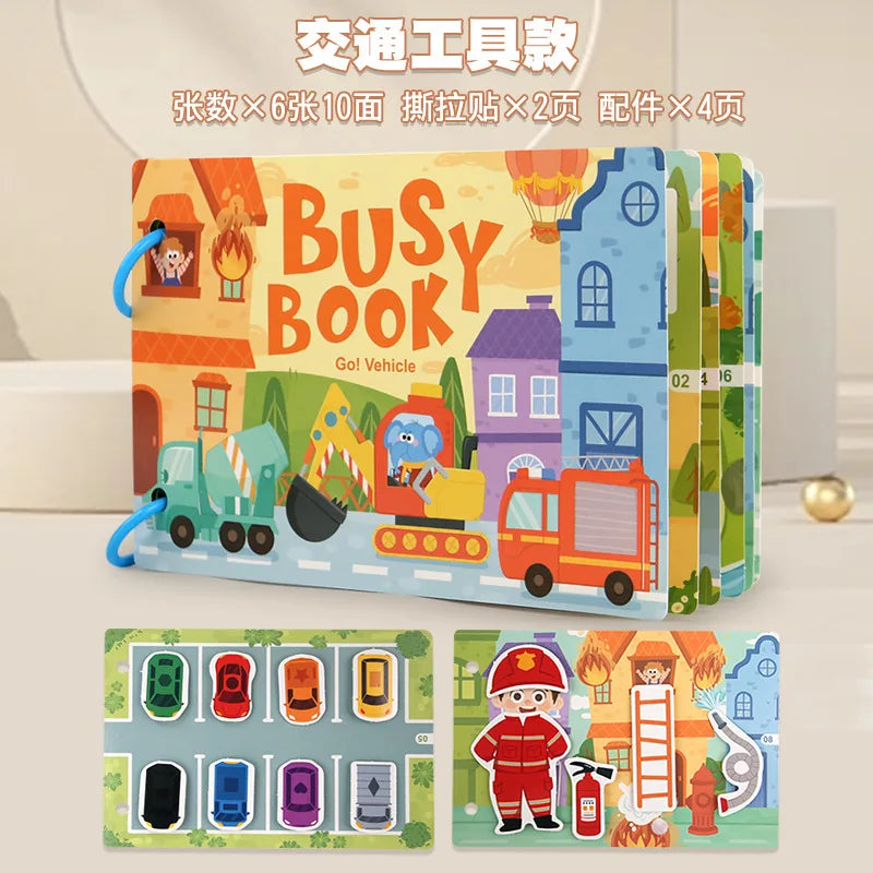 Busy Book Sticker Quiet Book for Kids Montessori Early Educational Toy Toddlers Matching Puzzles Game Baby Learning Toys Gifts