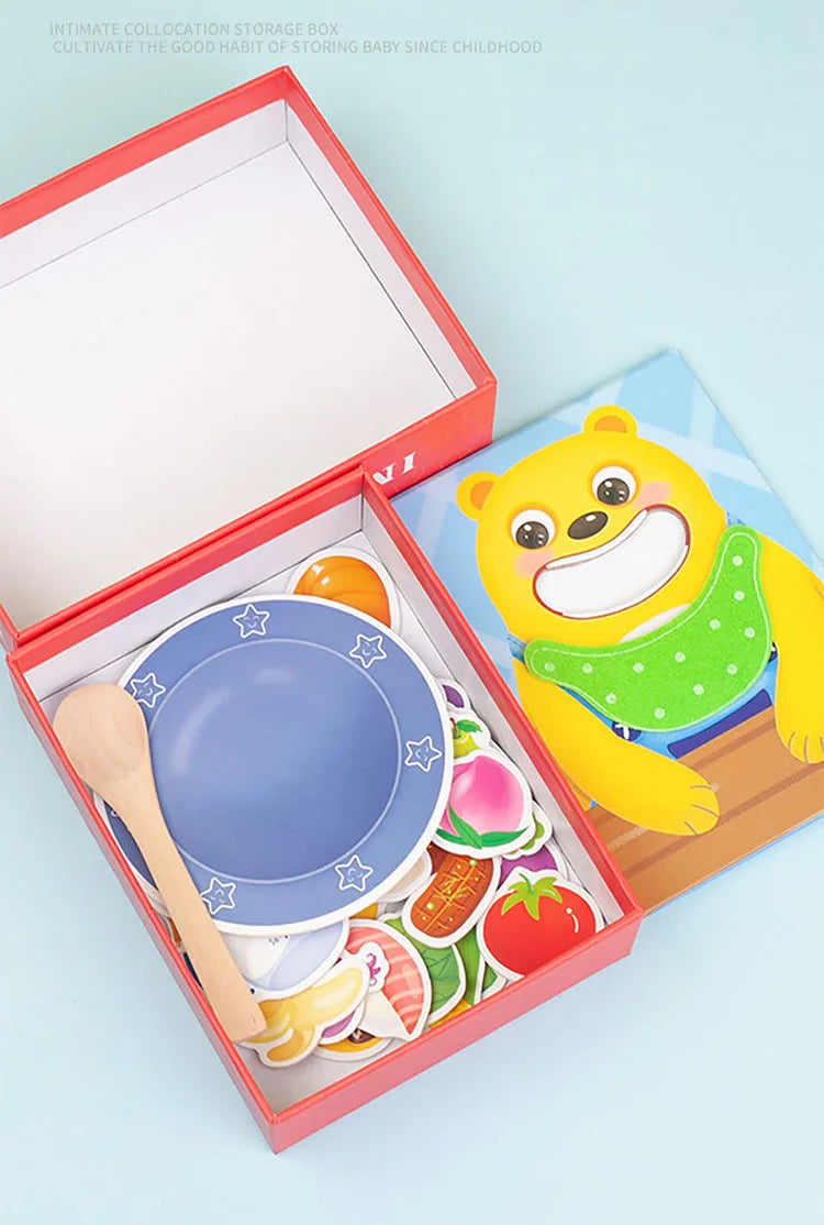 Montessori Parent-Child Interaction Simulation Brush Teeth Childhood Educational Toys Fine Motor Board Games Puzzle Toys For Kid