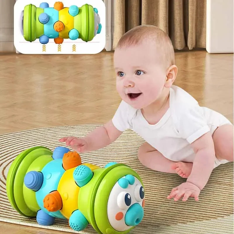 Baby Crawling Roller Montessori Activity Toy with Ball Rattle Games for Babies Development 0 6 12 Months Inflatable Crawling Toy