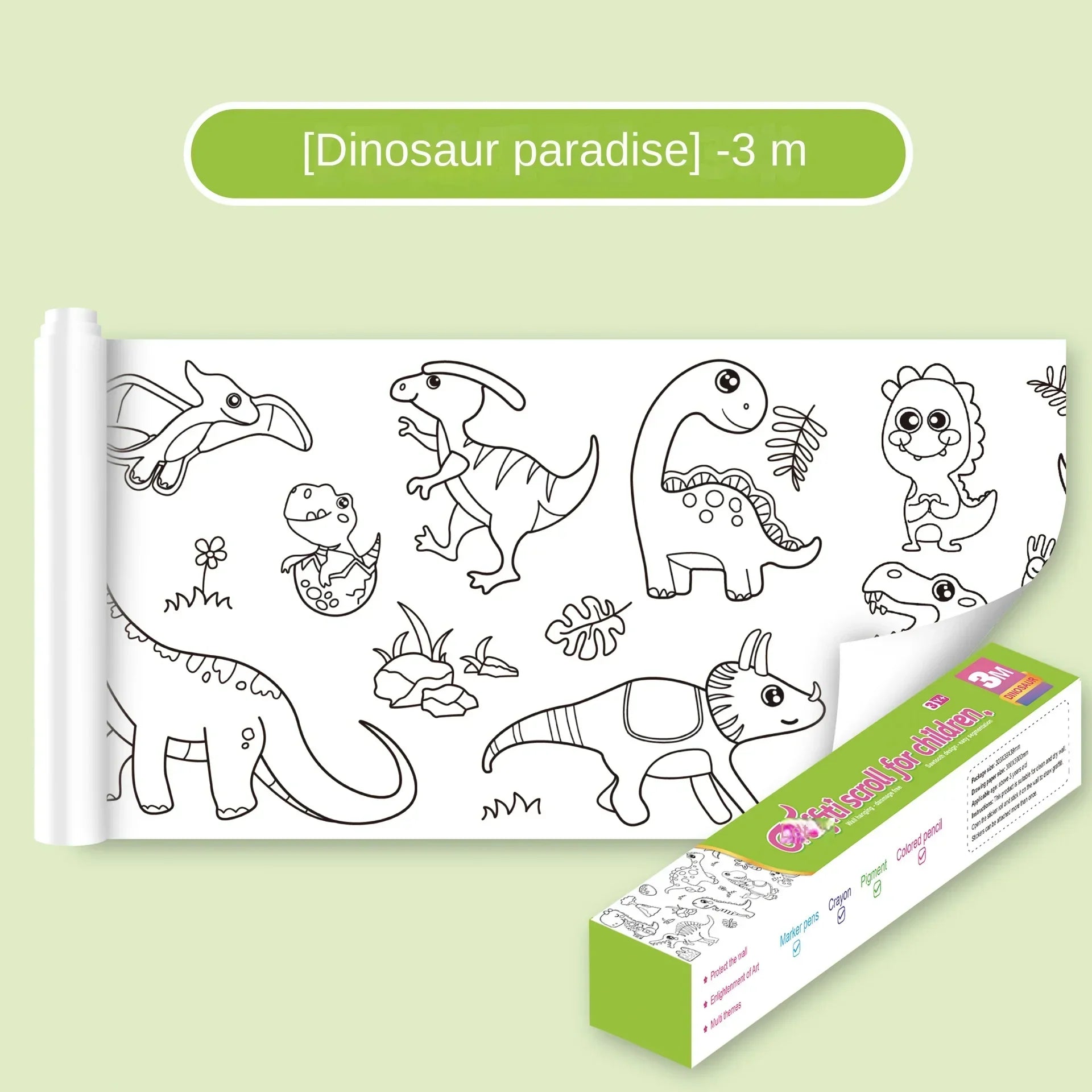 Kids Coloring Paper Roll Sticky DIY Drawing Graffiti Art Color Filling Educational Toys for Children Wall Floor Painting Gifts