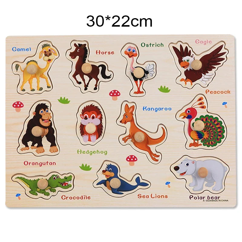 Montessori Toy Wooden Building Block Early Learning Educational Toy Color Shape Match Kids Puzzle Toys For Children Boys Girls