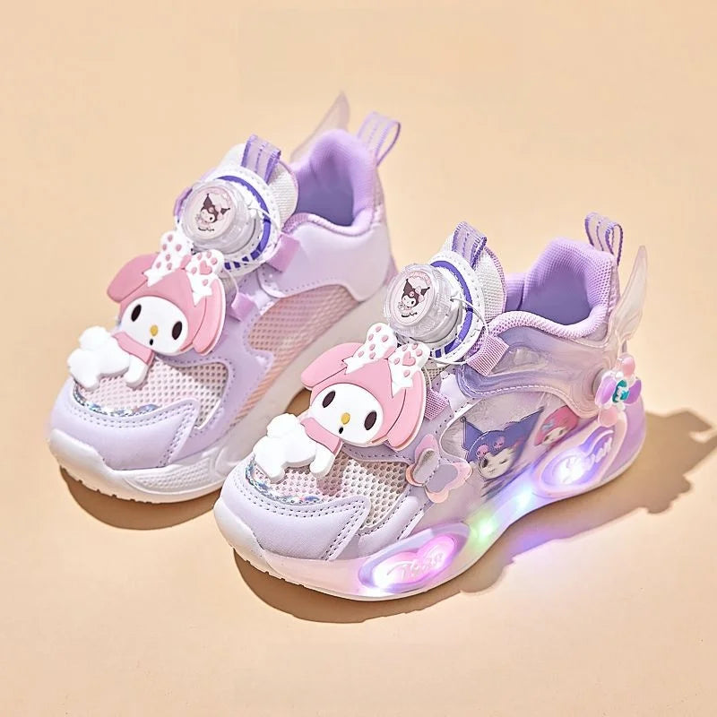 Kids'Casual Shoes Sneakers Mesh For Girls Cartoon My Melody Breathable Anti-slip Soft Bottom Pruple Pink Size 26-35