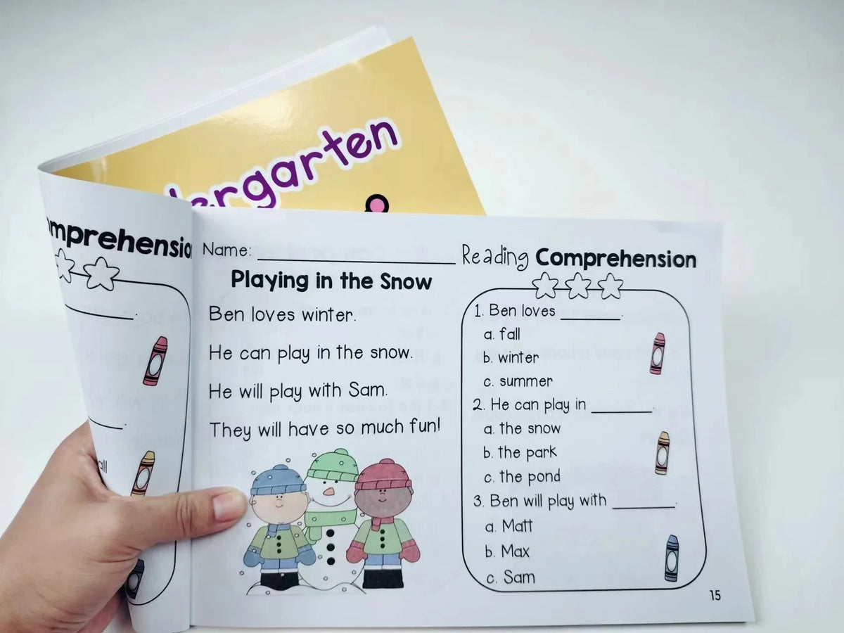 Kindergarten English Reading Comprehension Exercise Books Using Sentences Pictures and Questions To Improve Learning Skills