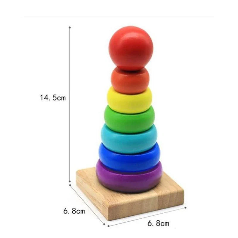 Children Wooden Toys Shape Matching Kids Montessori Early Education Toy Clock Rainbow Tower Caterpillar Around Beads Gifts TMZ