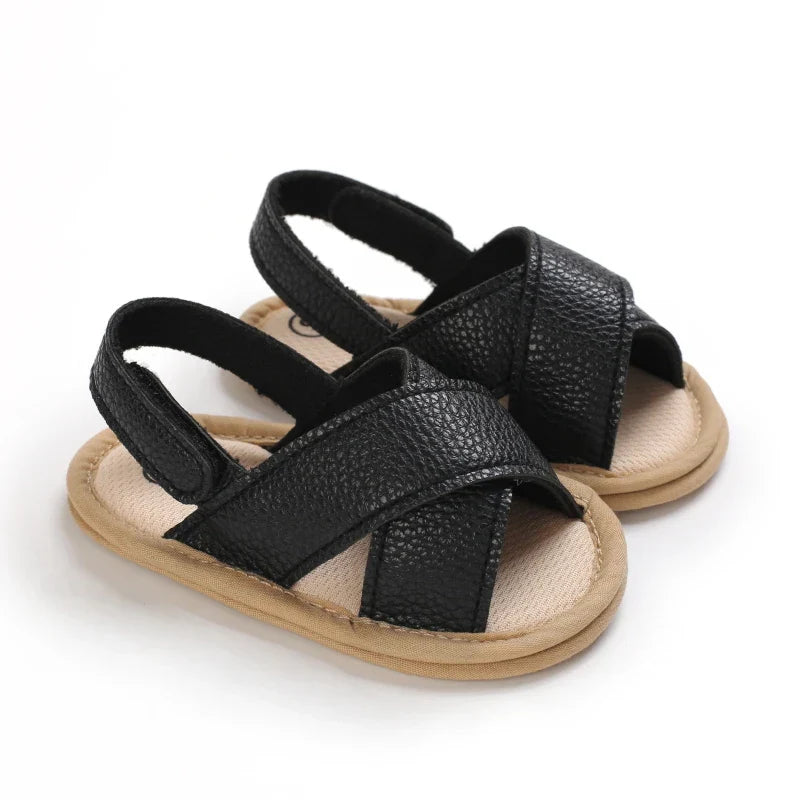 Casual Cute Solid Color Open Toe Sandals For Baby Boy Girls Breathable Lightweight Walking Shoes For Spring And Summer