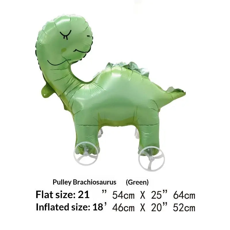 4D Cartoon Foil Balloons Elephant Stand Walking Balloon With Wheel For Kids Birthday Party Decoration Baby Shower