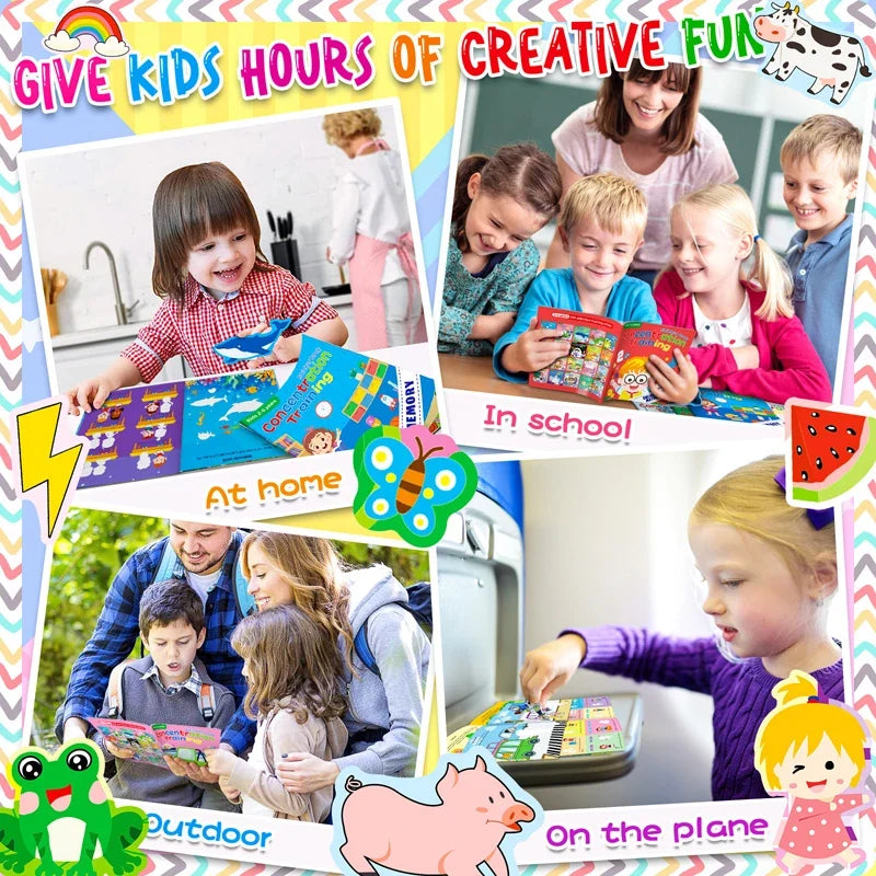 Children's Reusable Stickers Books Cartoon Stationery Stickers for Kids Early Education Cartoon Cute Stickers for Children Gift