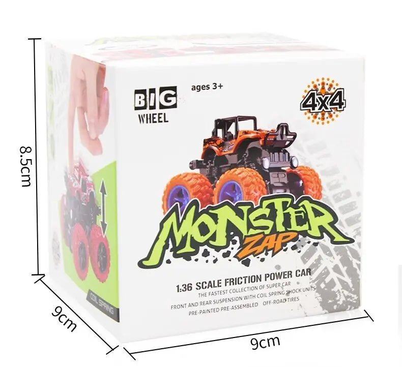 Friction Powered Monster Truck Toys - Push And Go Vehicles for Kids Best Christmas & Birthday Party Gift for Boys And Girls