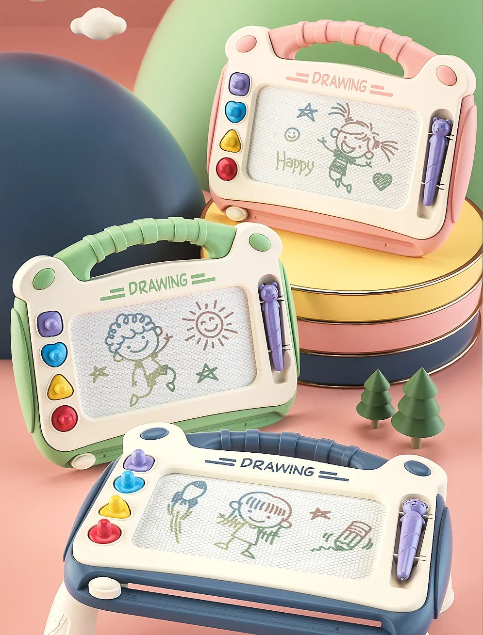 Children Magnetic Drawing Board Colored Graffiti Magic Eraser Drawing Board Children's Graffiti Board Art Early Education Toy