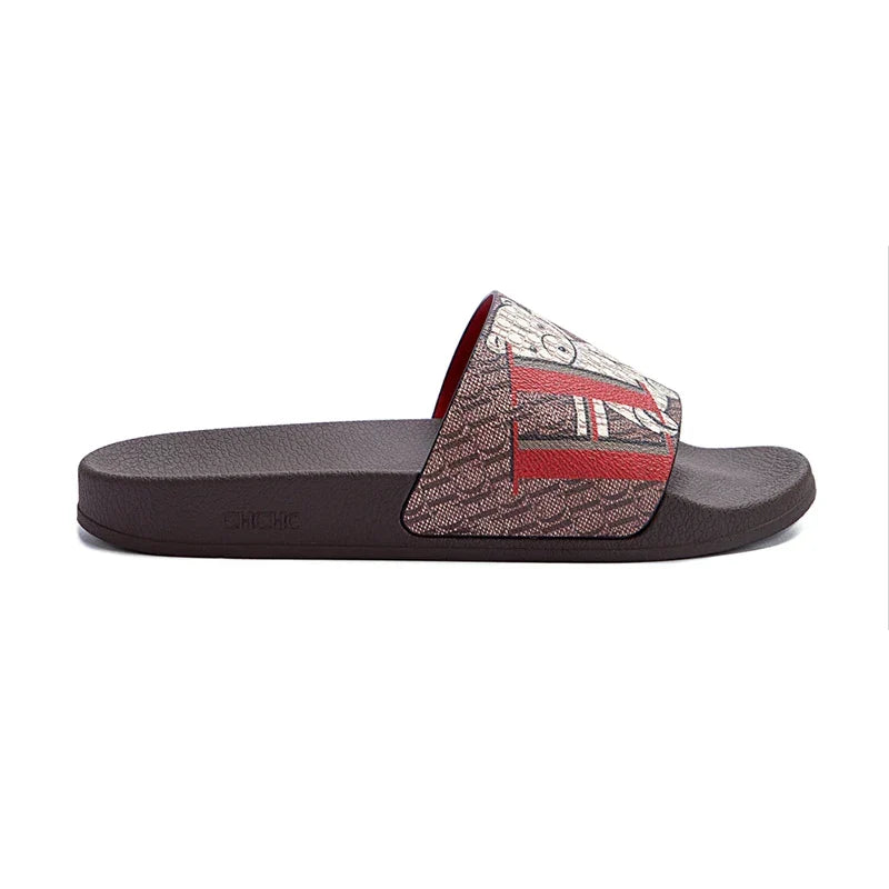 CH Women's Slippers Trendy Style Letter Print Design High Quality Beach Slippers Can Be Worn Out Premium Fashion Women's Casual