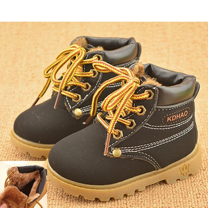 Autumn Winter Baby Boots Toddler Fashion Boots Kids Shoes Boys Girls Snow Boots Girls Boys Plush Fashion Boots Shoes Size