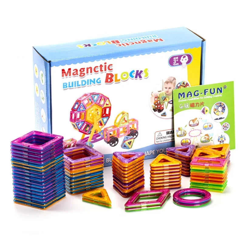 Magnet Building Tiles Magnetic Blocks Construction Set DIY Montessori Educational Toy Gifts for Preschool Boys Girls Toddlers
