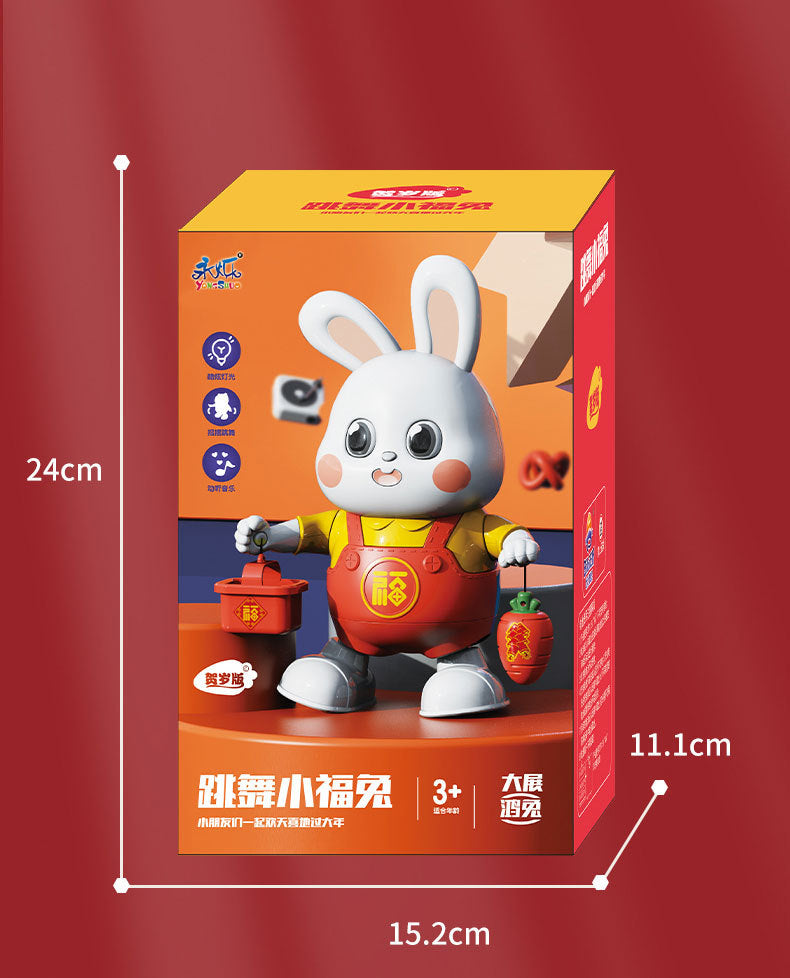 Electric Dancing Little Fu Rabbit TikTok Same Style Robot Light Music Children's Educational Luminous Toys