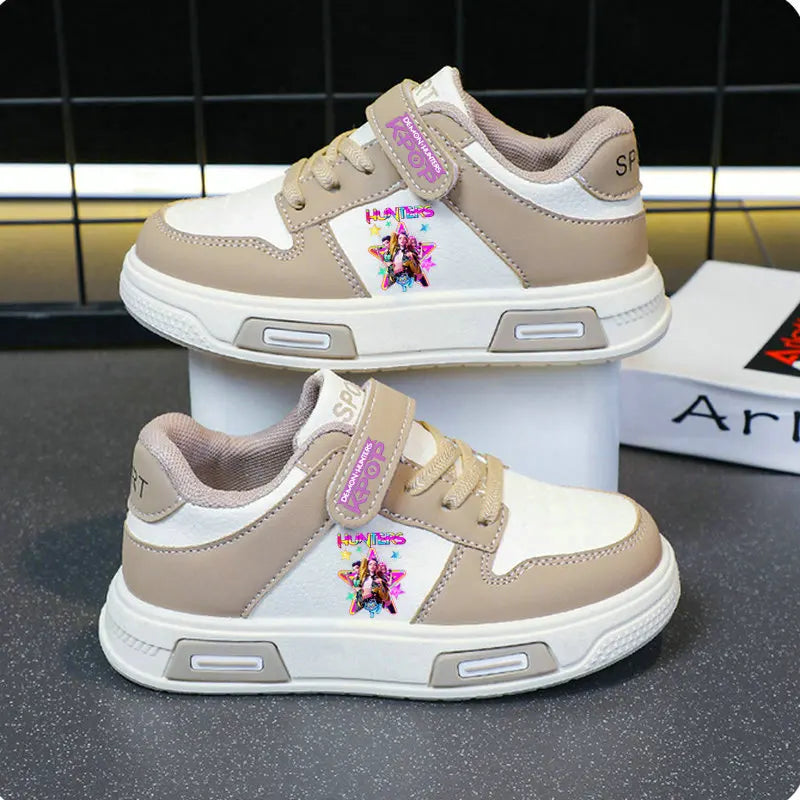 Kpop Demon Hunters Kids shoes Children Sneakers For Girls Shoe Autumn White Shoe Casual Running Shoe Anti Slip Soft Sole Tenis