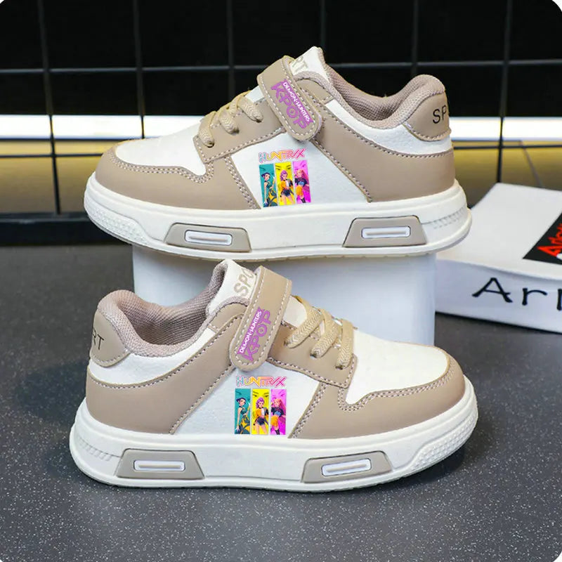 Kpop Demon Hunters Kids shoes Children Sneakers For Girls Shoe Autumn White Shoe Casual Running Shoe Anti Slip Soft Sole Tenis