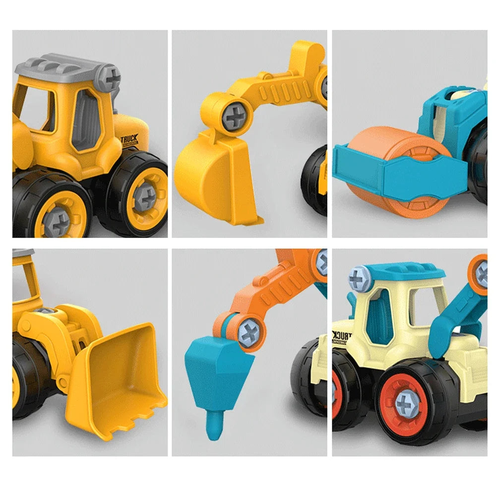 Screw Nut Truck Toys for Kids Boy Creative Tool Car Take Apart Construction Engineering Car Fire truck DIY Educational Toy Build
