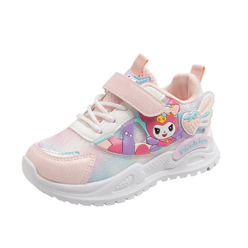 2025 New Kids Running Shoes Breathable Mesh Lightweight Casual Sneakers for Boys Girls Princess Cartoon Design