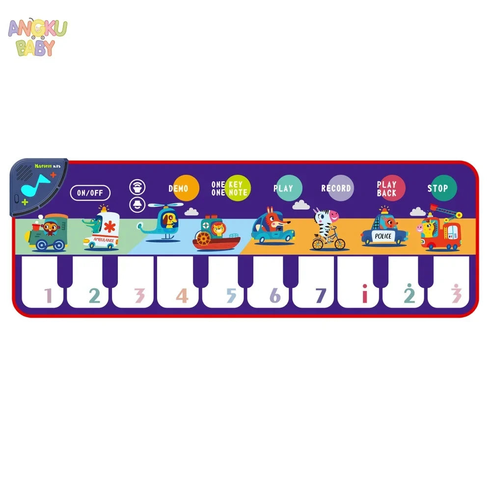 15*44" Educational Baby Play Mat Newborn Piano Gym for 0-12 Months Music Games For Babies Development Baby Activities Toys