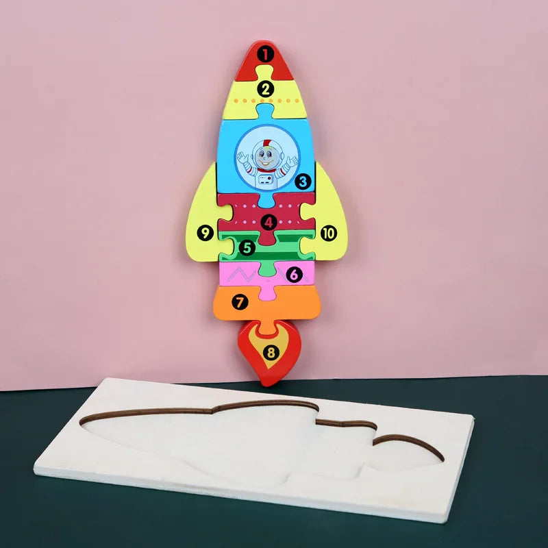 Wooden Baby 3d Puzzles For Kids Child Montessori Toys Dinosaur Animal Wooden Puzzle Game Educational Toys For Children P407