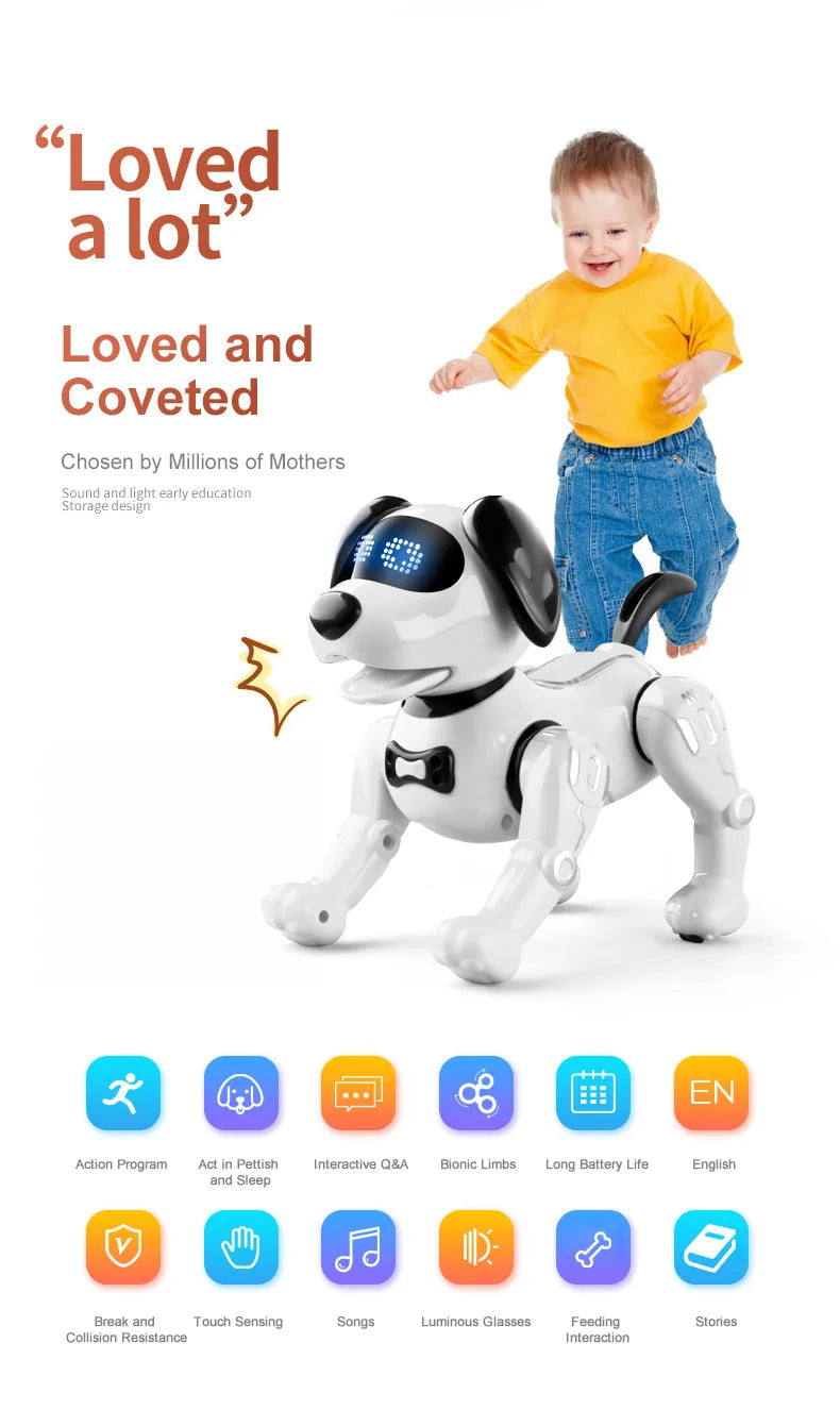 R19 Remote Control Robot Dog Toy Electronic Pets Programmable Robot Feeding interaction RC Robotic Stunt Puppy Children Toy