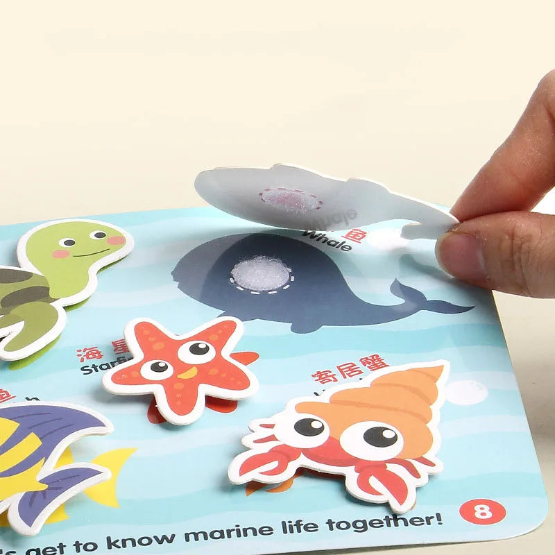 Montessori Busy Book for Kids Toddlers Educational Toys Baby Diy Paste Quiet Book Children Animals Numbers Matching Puzzles Toys